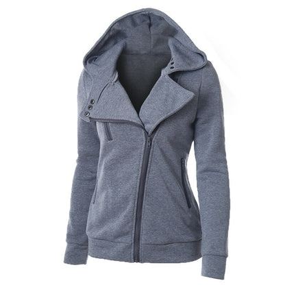 Women's Long Sleeve Hoodie Jackets Zipper Jumper Overcoat Outwear Harajuku Female Sweatshirts