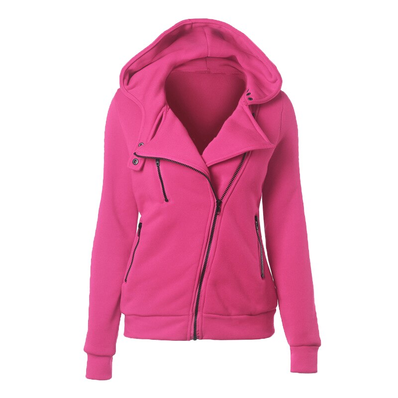 Women's Long Sleeve Hoodie Jackets Zipper Jumper Overcoat Outwear Harajuku Female Sweatshirts