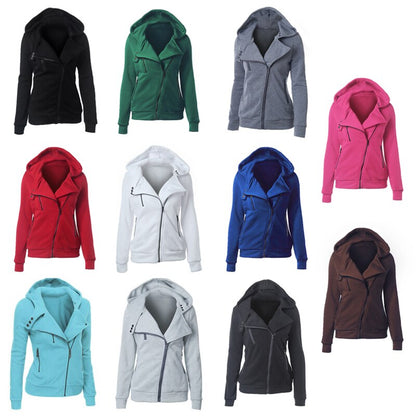 Women's Long Sleeve Hoodie Jackets Zipper Jumper Overcoat Outwear Harajuku Female Sweatshirts