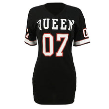 Cargar imagen en el visor de la galería, Queen Jersey Dress Women Bodycon Mini Dress Casual Short Sleeve Slim Work Fashion Bodycorn Dresses
