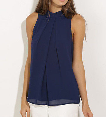 Women 's Chiffon Blouses  Summer Top Sleeveless Shirt Casual Tops  blusas mujer de moda 2019