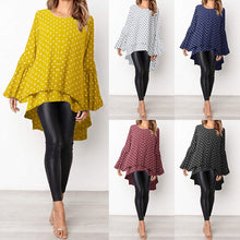 将图片加载到图库查看器，Women&#39;s Asymmetrical Blouse 2020 ZANZEA Elegant Puff Sleeve Tops Layered Blusas Female Solid Blusas Plus Size Tunic Tops
