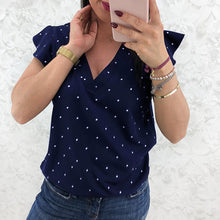 Charger l&#39;image dans la galerie, Women&#39;s Blouse Polka Dot Printed V Neck Ruffles Sleeve Summer Shirt Tops Blouse Women blusas mujer de moda 2019
