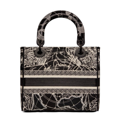 Fashion Women's Letter Embroided Pattern Splices Metal Accessories Shoulder Crossbody Bags Female Top Handle Bag Handbag Purses