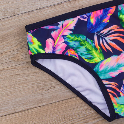 Feather Print Kids Girls Bikini Set 2021 New Bandage Children Swimsuit Summer Baby Two Piece Swimwear Biquini Infantil A298