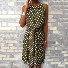 Load image into Gallery viewer, Feitong Women Halter Dress Summer Fashion Polka Dot Knee-Length Dress Sleeveless Dresses Off Shoulder Casual Loose Dress 2020
