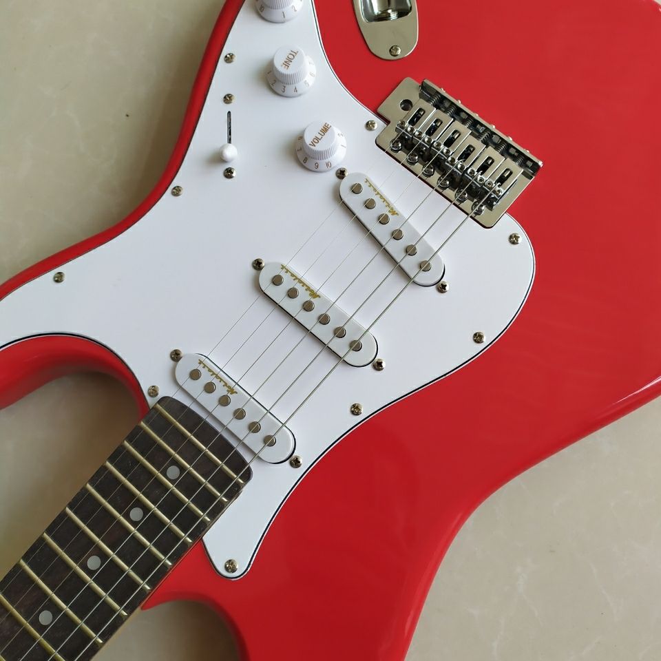 Fender St Guitar White 6 String Electric Guitar High Quality 8pai Electric Guitar Panel. Instrument. Great for Beginners