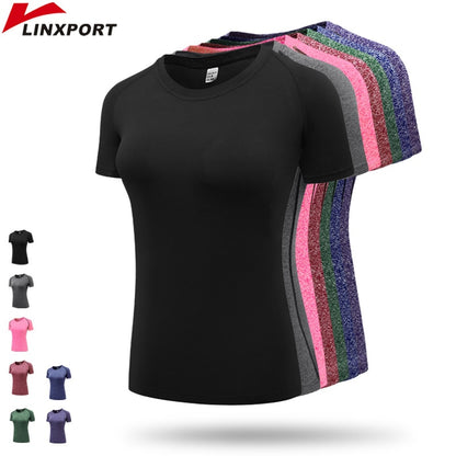 Fitness Women's Shirts Quick Drying T Shirt Elastic Yoga Sport Tights Gym Running Tops Short Sleeve Tees Blouses Jersey camisole