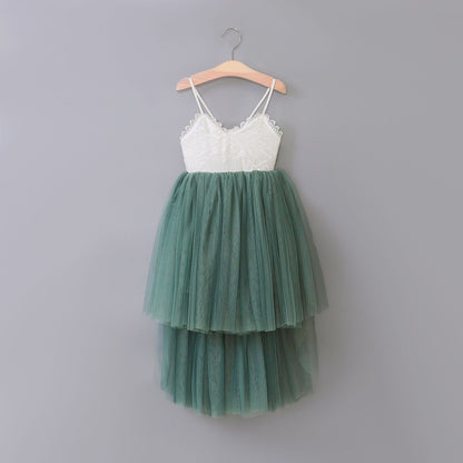 Flower Girl Lace Dress Summer Kids slip tank ball gowns dress Wedding girls dress Children's Christening Dress Clothing