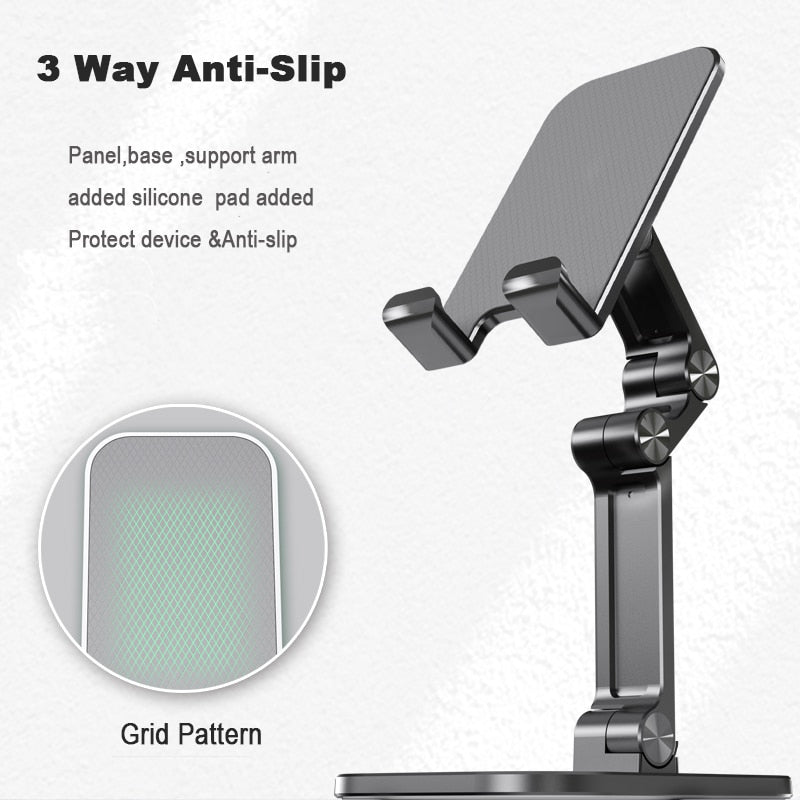 Foldable Desktop Tablet Mobible Phone Holder Cradle Stand for iPhone iPad Height Angle Adjustable