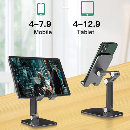 Foldable Desktop Tablet Mobible Phone Holder Cradle Stand for iPhone iPad Height Angle Adjustable