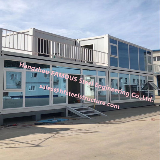 Foldable Flat Pack Shipping Container House With Glass Facade Decoration For Office Use. Home Use. Business Use