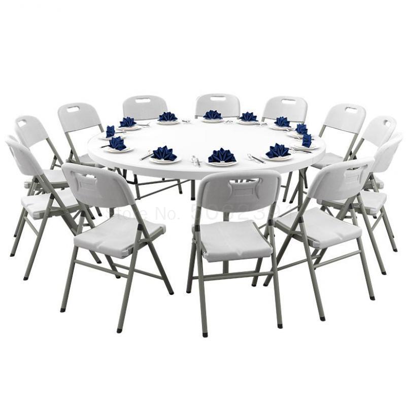 Foldable Round Table Household Dining Table Simple Large Round Table Dining Table Folding Household Simple Outdoor Folding Table