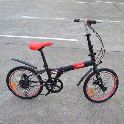 Folding Bicycle 20 Inch High Carbon Steel Double Disc Brake Child Adult Men and Women Super Portable Bike Variable Speed