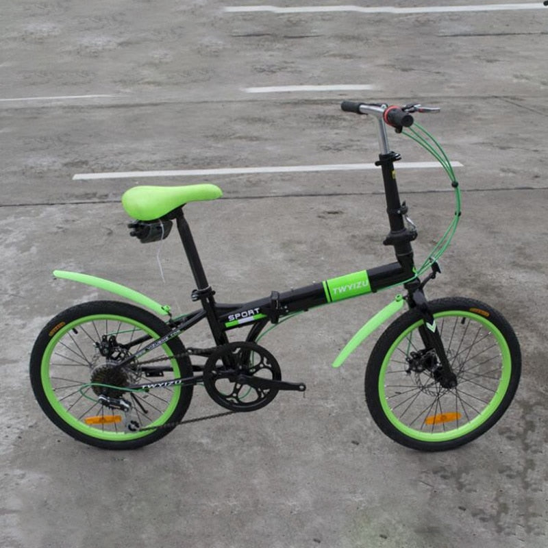 Folding Bicycle 20 Inch High Carbon Steel Double Disc Brake Child Adult Men and Women Super Portable Bike Variable Speed