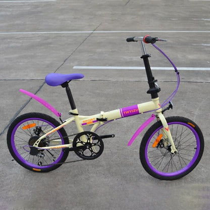 Folding Bicycle 20 Inch High Carbon Steel Double Disc Brake Child Adult Men and Women Super Portable Bike Variable Speed