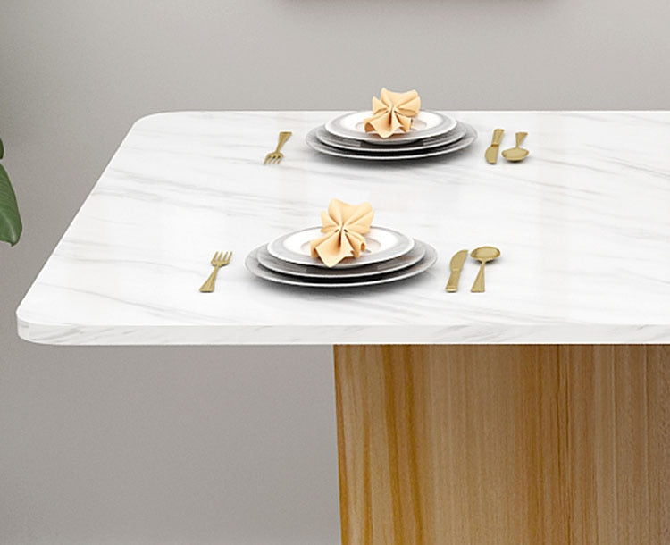 Folding Dining Table Simple Multifunctional Dining Small Table Small Apartment Rectangular Removable Retractable Marble Texture