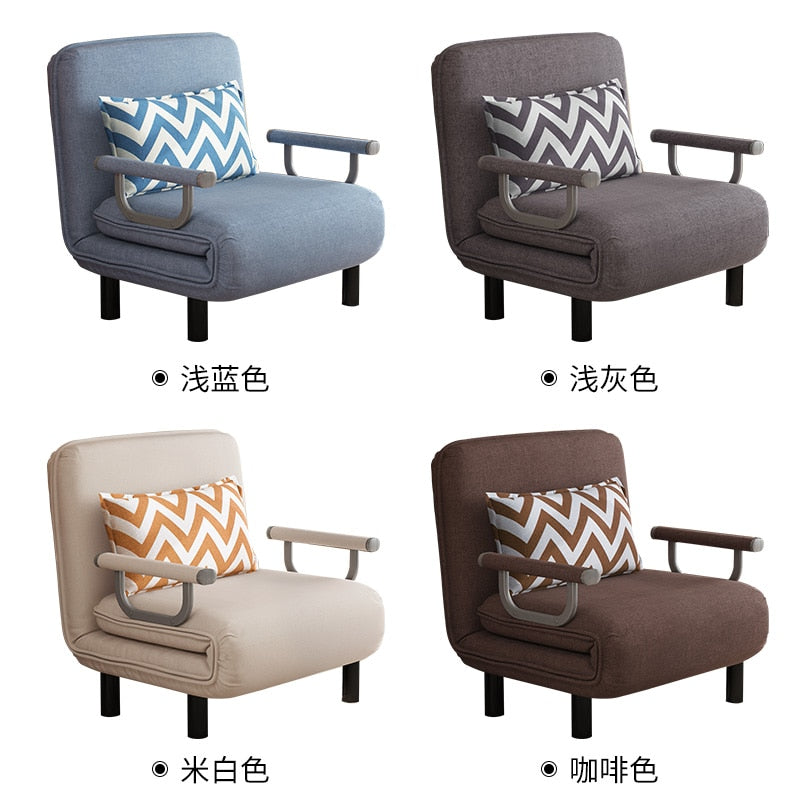 Folding Sofa Bed Armchair Sleeper Leisure Recliner Fabric Breathable Lazy Sofas Single Living Room Lounge Chair Bed WF1031