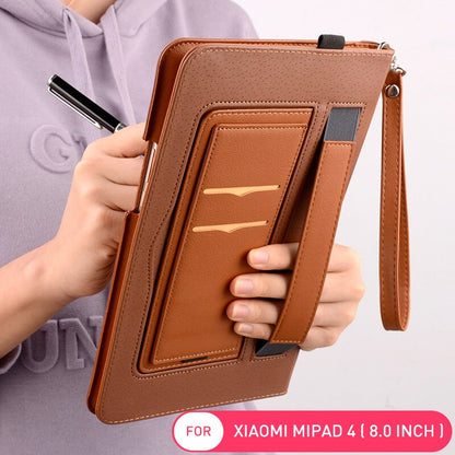 For Xiaomi Mi Pad 4 Case Shockproof Cover Premium PU Leather Business Mipad 4 Smart Tablet Xaomi Pad4 Global Case W/ Strip