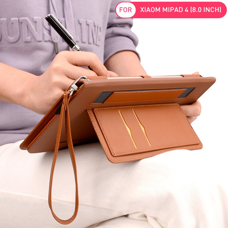 For Xiaomi Mi Pad 4 Case Shockproof Cover Premium PU Leather Business Mipad 4 Smart Tablet Xaomi Pad4 Global Case W/ Strip