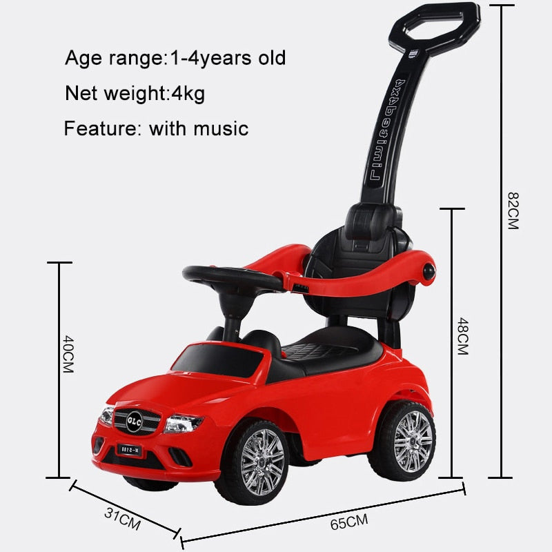 Four Wheel Children Baby Walker Bicycle Outdoor Kids Ride on Toy Car Push Stroller Baby Scooter Kids Car with Music1-4 years old