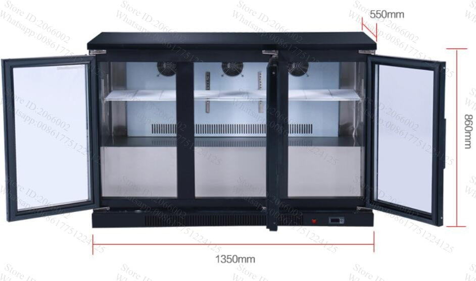 Free Shipping 330L push and pull 3 glass door straight cooling freezer refrigerator display cabinet; Bar refrigerated counter
