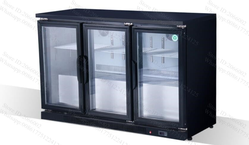 Free Shipping 330L push and pull 3 glass door straight cooling freezer refrigerator display cabinet; Bar refrigerated counter