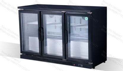 Free Shipping 330L push and pull 3 glass door straight cooling freezer refrigerator display cabinet; Bar refrigerated counter