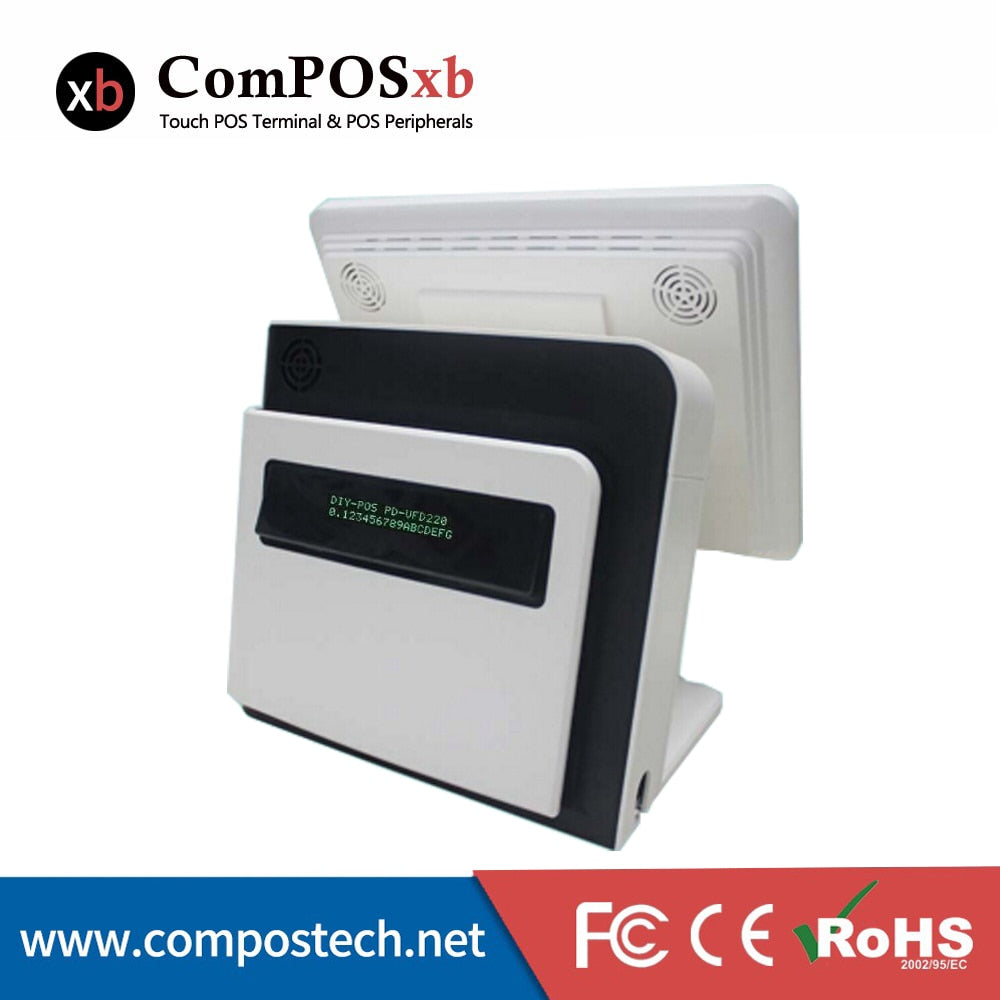 Free Shipping Touch Screen Point Of Sale Cash Register Pos Terminal Price 15 inch touch Computer With customer display and MSR