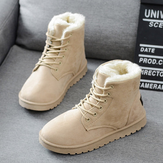 Free shipping Women Boots Faux Suede Snow Boots Women Ankle Boots Warm Fur women booties Solid Winter Boots Leather Women Shoes