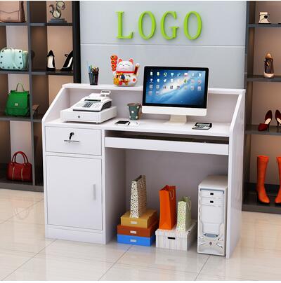 Simple Modern Small Cash Register Clothing Store Front Desk Supermarket Hotel Reception Desk Computer Bar Counter