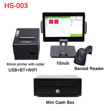 Load image into Gallery viewer, Android POS System Cash Register Machine 10 inch WITH 80mm Thermal Receipt Printer Bluetooth Scanner Built-in WIFI
