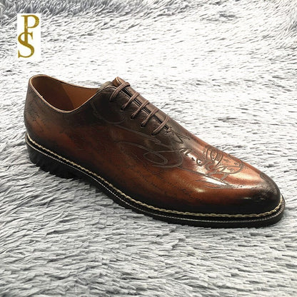 French suede shoes Italian leather outsole men's dress shoes