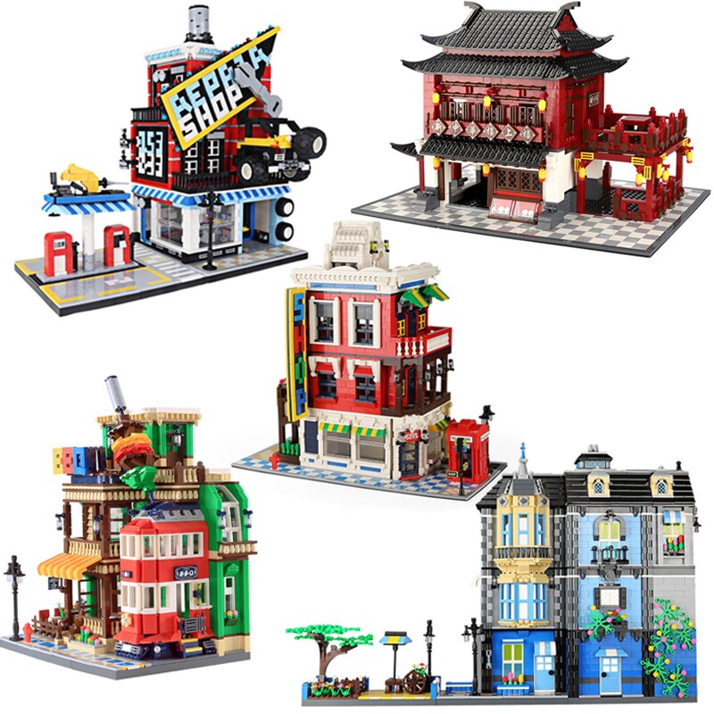 Friends Miniature House Model Kit BBQ Cafe Shop Building Blocks Girls Boys Friendship City Architecture Enlighten Brick Toys Kids