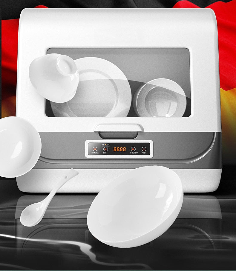 Fully automatic dishwasher, household desktop embedded, installation-free small sterilization, disinfection, drying and washing
