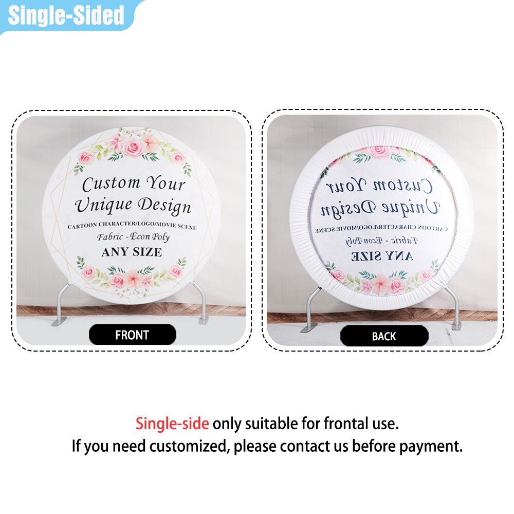 Funnytree custom pure white round background DIY wedding birthday party decor backdrop cover photobooth photocall