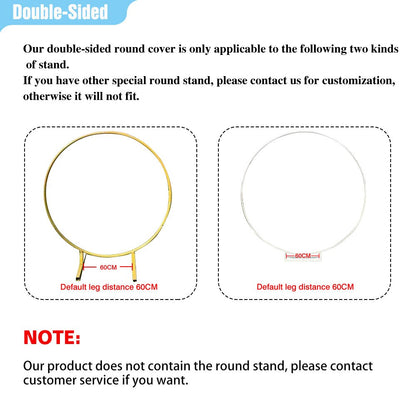 Funnytree custom pure white round background DIY wedding birthday party decor backdrop cover photobooth photocall
