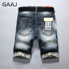 Load image into Gallery viewer, GAAJ Men&#39;s Jeans Shorts Cotton Jean Ripped Summer Capri Men&#39;s Cowboys Biker Distressed Hip Hop Streetwear Denim Short Jean For Man male pants skinny ripped jeans for men Brand classic Blue Plus Size XL 2XL 3XL 36 38 40
