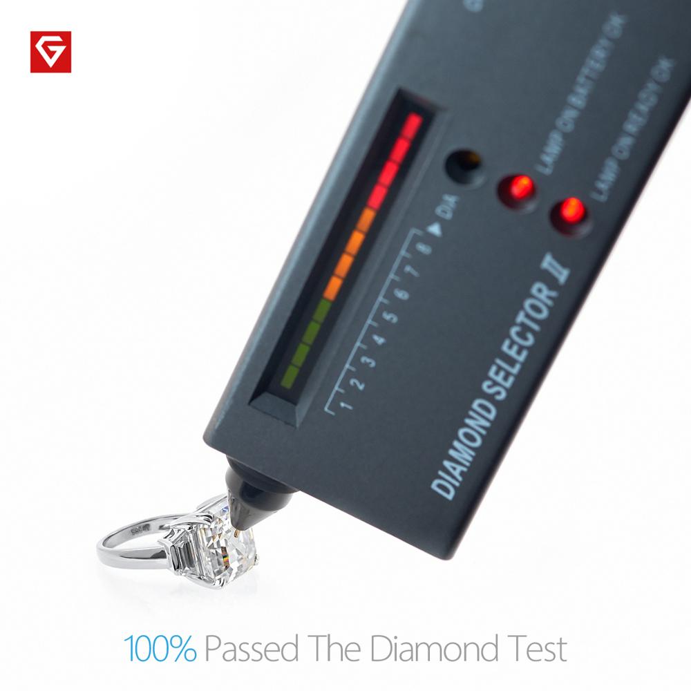 GIGAJEWE Total 9.76ct 12.0mm Moissanite D VVS1 Asscher Cut Customized 14K White Gold Ring Jewelry Woman Girlfriend Gift Jewellery