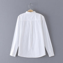 Load image into Gallery viewer, GOPLUS 2019 White Blouse Women&#39;s Shirt Cotton Womens Tops and Blouses Vintage Stand Collar Blusas Mujer De Moda 2019 Haut Femme
