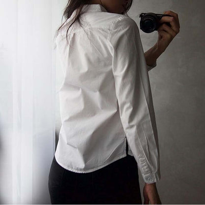 GOPLUS 2019 White Blouse Women's Shirt Cotton Womens Tops and Blouses Vintage Stand Collar Blusas Mujer De Moda 2019 Haut Femme