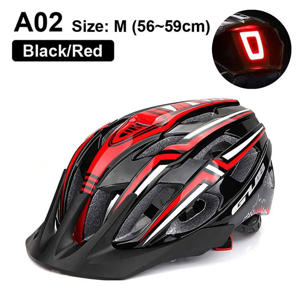 GUB Bicycle Helmet With Light USB Recharge MTB Road Bike Integrally-molded Helmets Ultralight Cycling DH Sports Safe Protective