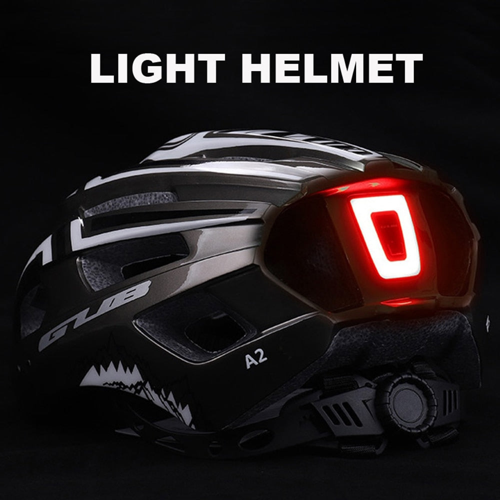 GUB Bicycle Helmet With Light USB Recharge MTB Road Bike Integrally-molded Helmets Ultralight Cycling DH Sports Safe Protective