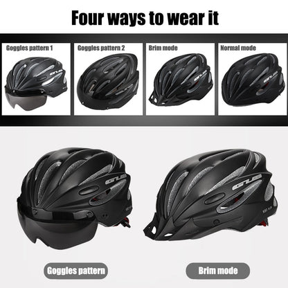 GUB K80 Cycling Helmet with Visor Magnetic Goggles Integrally-molded 58-62cm for Men Women MTB Road Bicycle  Bike Helmet