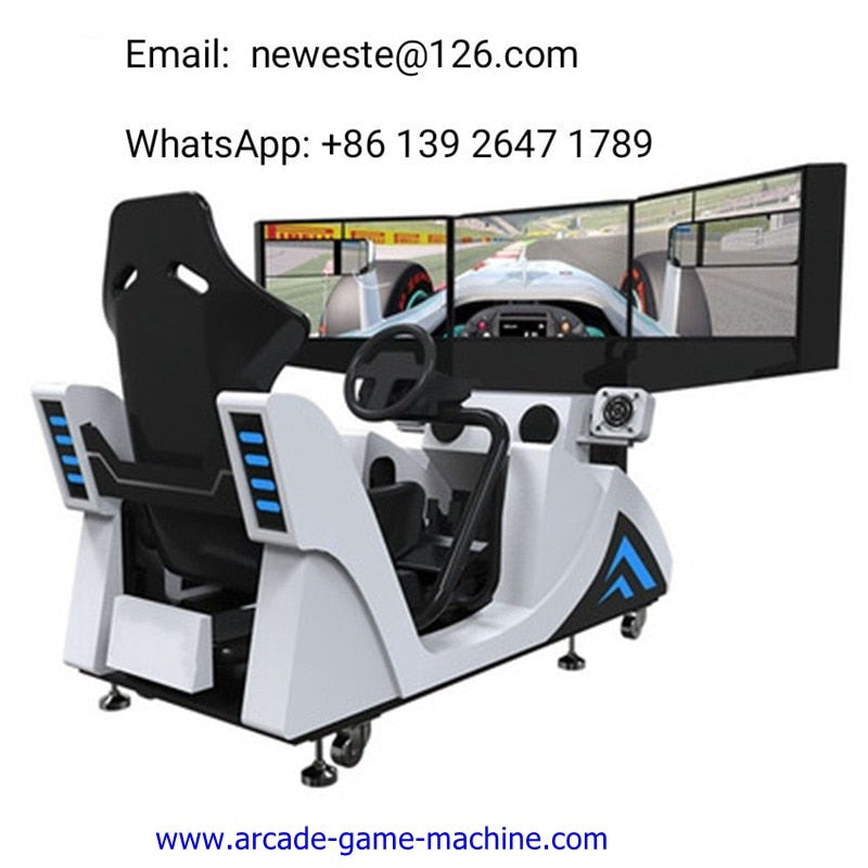 Game Hall 3 Screen Amusement Park Device Fairground Simulator Drive Car Racing Arcade Game Machine For Teenagers Adults