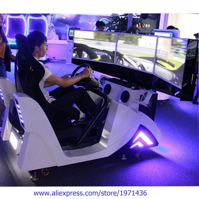 Game Hall 3 Screen Amusement Park Device Fairground Simulator Drive Car Racing Arcade Game Machine For Teenagers Adults