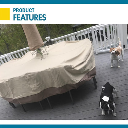 Garden Waterproof Outdoor Patio Furniture Set Covers Rain Snow Chair Sofa Table Round Rectangle Cover with Umbrella Hole