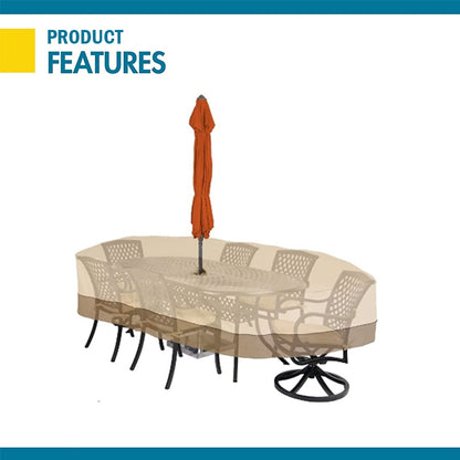 Garden Waterproof Outdoor Patio Furniture Set Covers Rain Snow Chair Sofa Table Round Rectangle Cover with Umbrella Hole