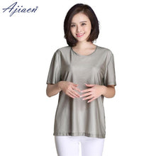 将图片加载到图库查看器，Genuine Anti-electromagnetic Radiation 100% Silver Fiber Women&#39;s T-shirt Mobile Phone, WIFI, Computer, TV EMF Shielding T-shirt
