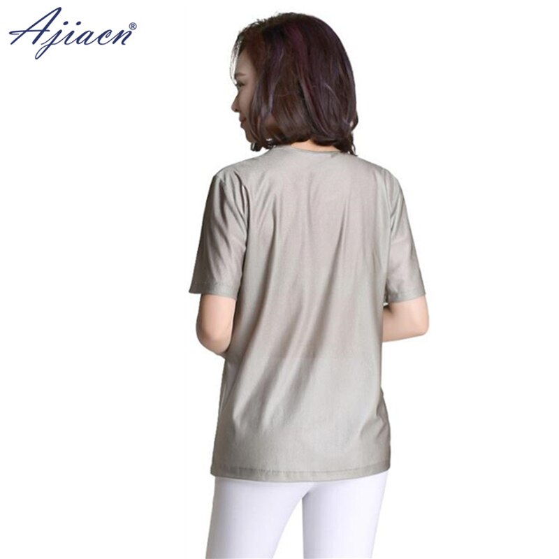 Genuine Anti-electromagnetic Radiation 100% Silver Fiber Women's T-shirt Mobile Phone, WIFI, Computer, TV EMF Shielding T-shirt